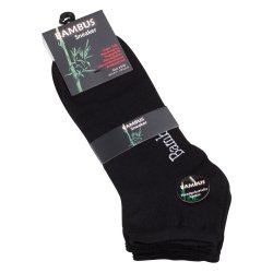 Ankelstrmpe bambus sort 3 pak