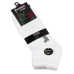 Bambus ankelstrmper hvid 3 par