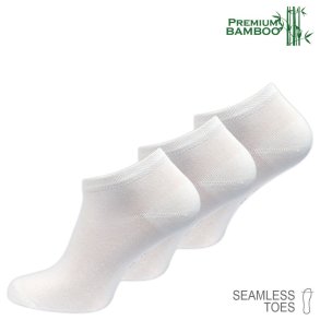 Hvide ankelstrmper bambus 3 par pakke