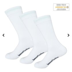 Hvide bambus strmper 3 pak