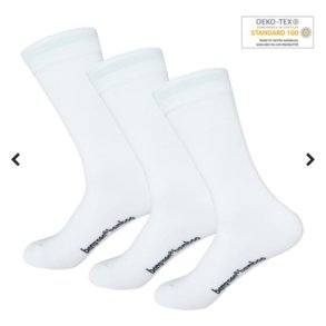 Hvide bambus strmper 3 pak